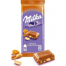 Шоколад Milka с арахисом и карамелью 100 г