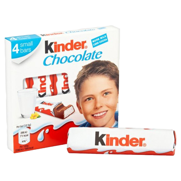 Шоколадные пластинки с молочной начинкой Kinder 50гр