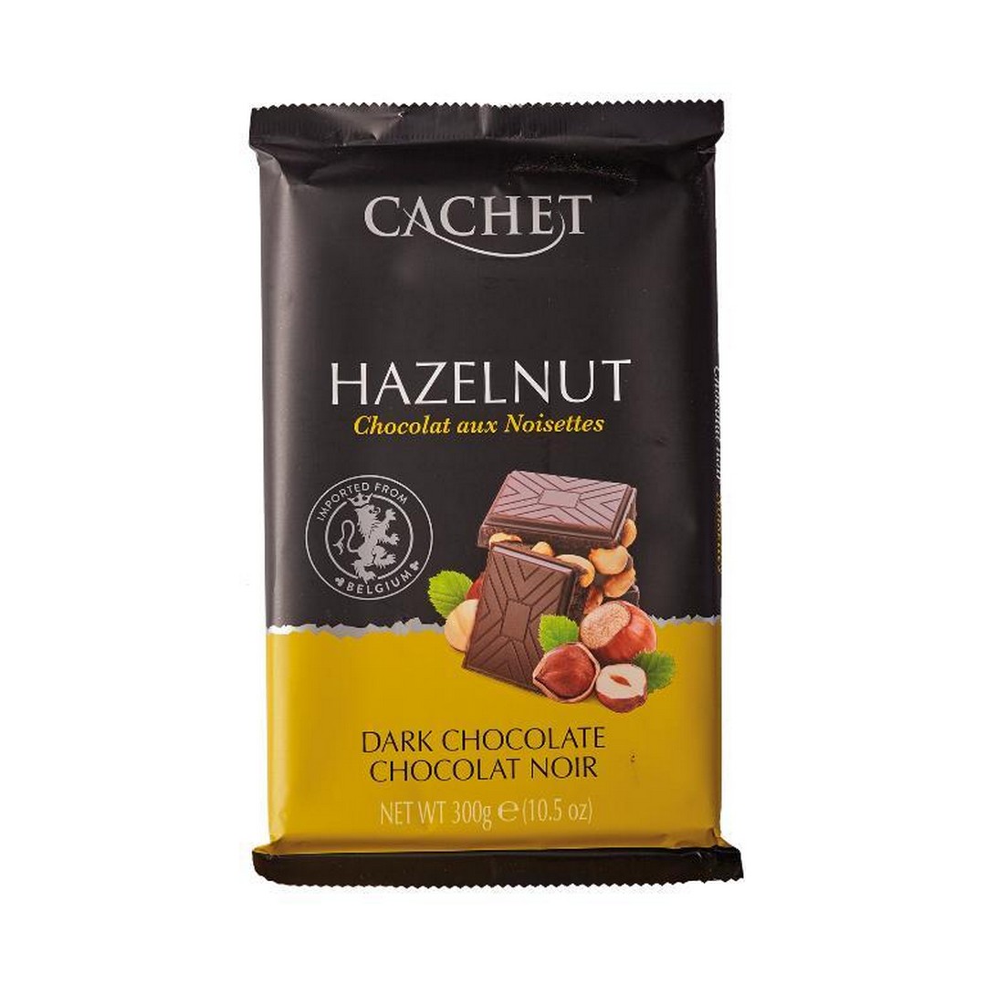 Шоколад Cachet чорний з лісовим горіхом 300г
