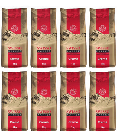 Кава в зернах Swisso Kaffee Crema 100% Arabica ГУРТ упаковка 8 кг