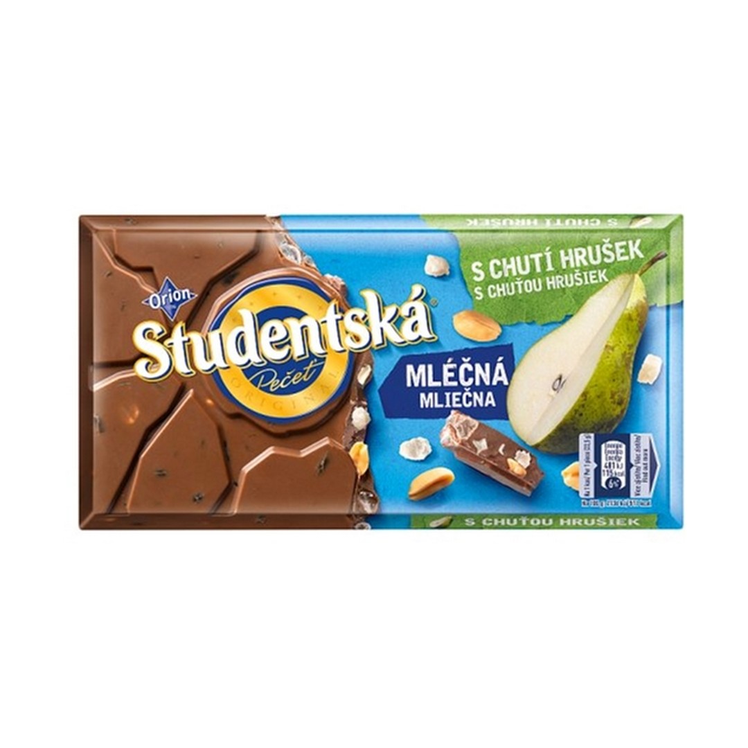 Шоколад молочный Studentska с арахисом, кусочками желе и груши 180 г