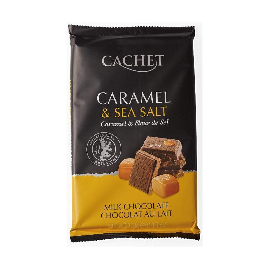 Шоколад Cachet молочний з карамеллю та сіллю 300г