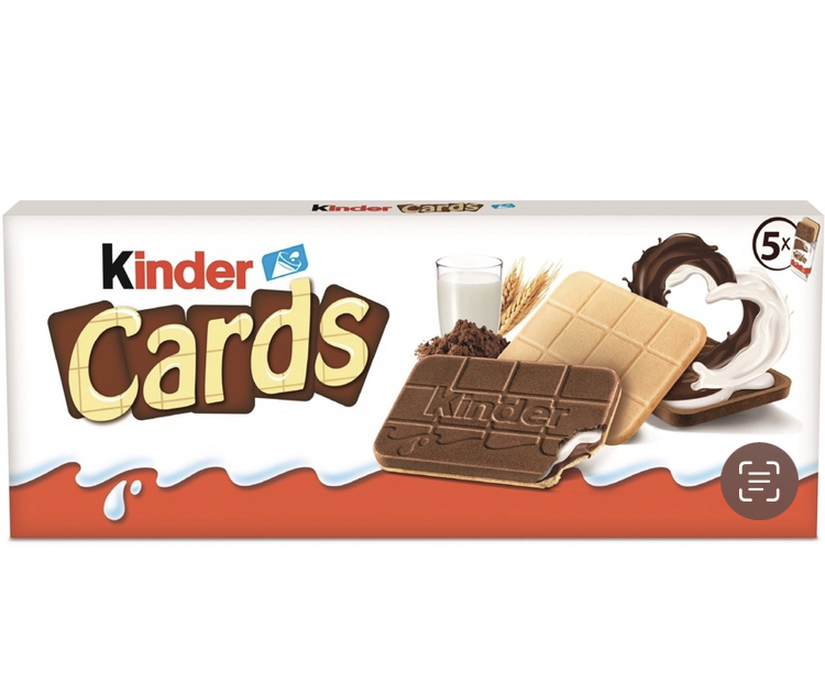 Печиво Kinder Cards 5 упаковок по 2шт. 128г