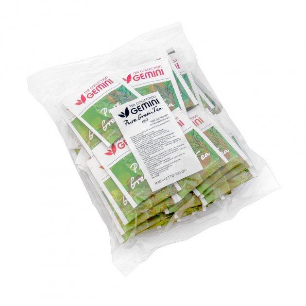 Чай Gemini (Джемини) Зеленый пакетированный 50 шт (Tea Gemini Pure Green Tea packaged 50 pcs)