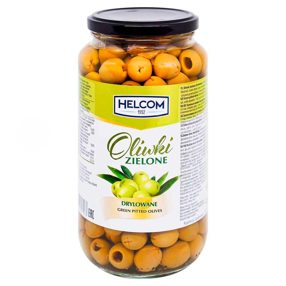 Оливки Helcom зеленые без косточки 900г