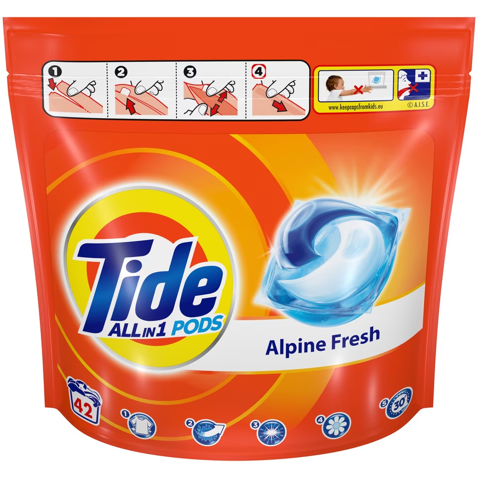 Капсули для прання Tide 42 капс. Allin 1 Pods Alpine Fresh